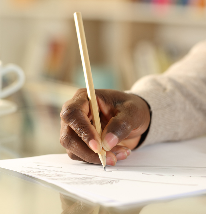 Paper work at desk
