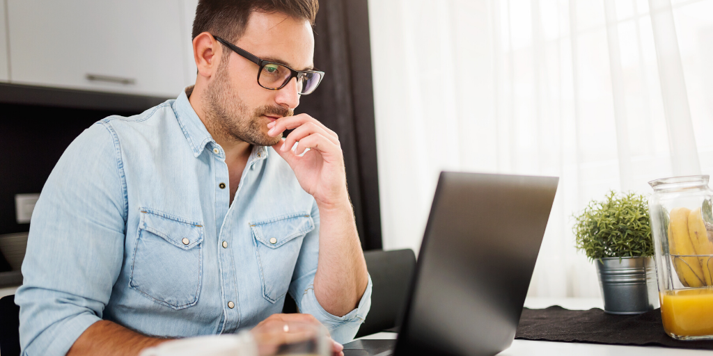 Employee working at laptop
