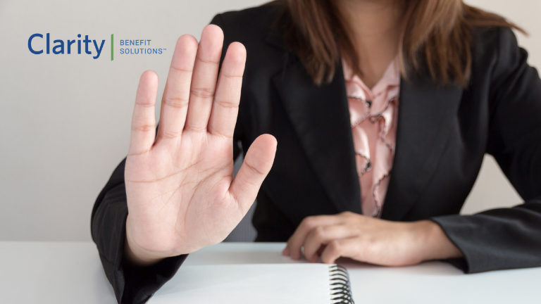 National Simplicity Day a person with their hand up remembering that it is ok to say no
