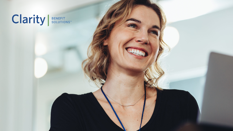 Smiling female employee